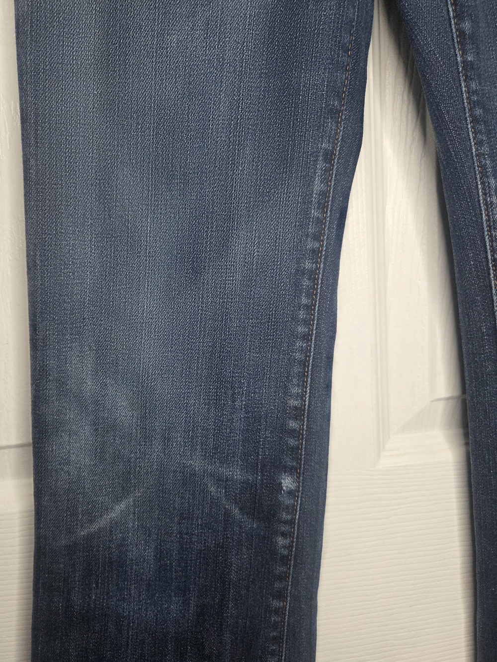 7 For All Mankind Boy Cut Jeans Dark Wash Stretch Straight Leg Premium Denim - Picture 13 of 15